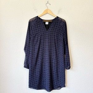 CABI 3102 Harlequin Tunic Shift Dress Diamond Print in Purple Black